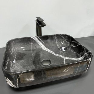 Умывальник (раковина) VBI PALERMO DARK GREY AGATE GLOSSY накладной, Мрамор