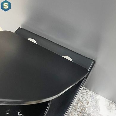 Подвесной унитаз VBI Vulcano black glossy VBI-020414, Черный/золото