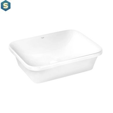 Умывальник Qtap Scorpio врезной прямоугольный 500х380х145 мм White + донный клапан PU02, Белый