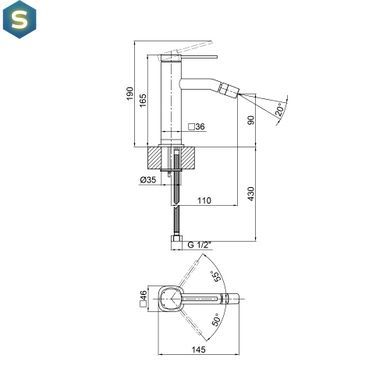 Смеситель для биде Qtap Robin QTROB2060102K Black Chrome, Каппучино