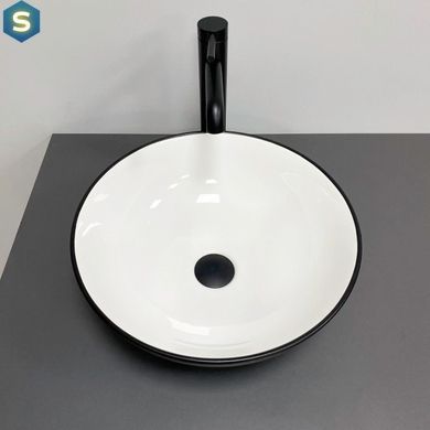 Умывальник VBI Amalfi black white накладний VBI-013401, Черный матовый