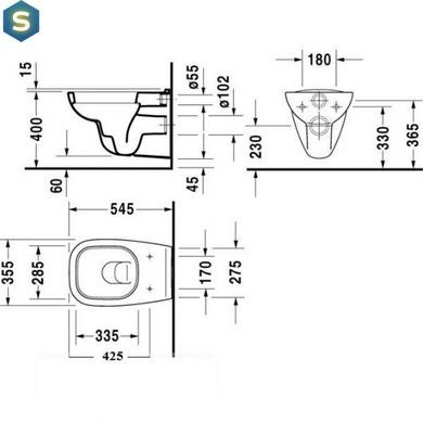 Унитаз подвесной Deravit D-Code 45351900A1 с сидением Duraplast, Белый