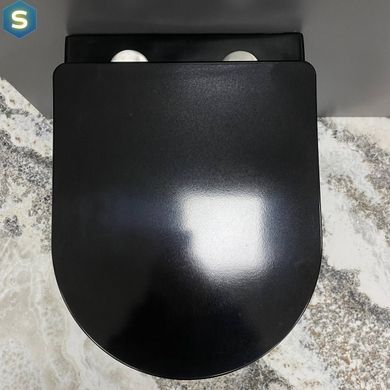 Подвесной унитаз VBI Vulcano black glossy VBI-020414, Черный/золото