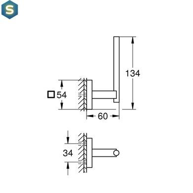 Тримач запасного рулону туалетного паперу Grohe QuickFix Start Cube 409792430, Черный матовый
