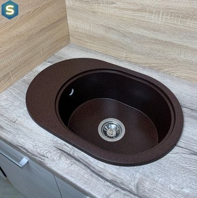 Кухонна мийка Adamant Ovale 610x420x180 mokko 647223, Цемент матовий