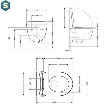 Унітаз підвісний Qtap Taurus безободковий з сидінням Soft-close QT2433084EUQW, Білий