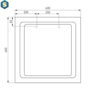 Дзеркало для ванної кімнати Volle 60x60 16-60-560