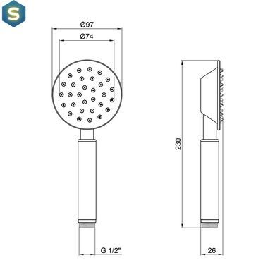 Ручной душ Kroner KRP Edelstahl Klassisch - ESG700, Зеленый матовый