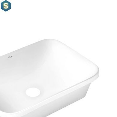 Умывальник Qtap Scorpio врезной прямоугольный 500х380х145 мм White + донный клапан PU02, Белый