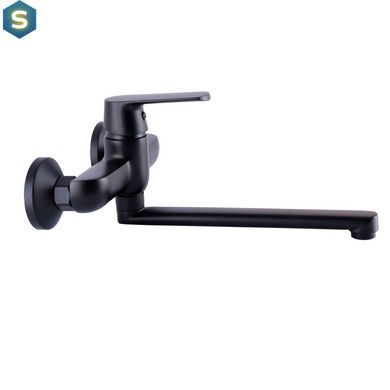 Смеситель для кухни со стены Globus Lux Laguna GLA-0104-10-BB, Черный матовый