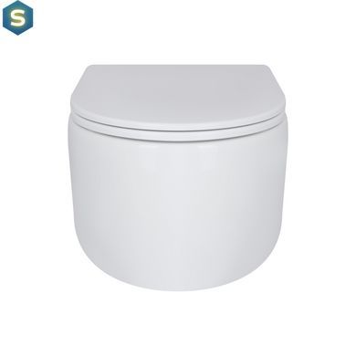Унітаз підвісний Qtap Taurus безободковий з сидінням Soft-close QT2433084EUQW, Білий