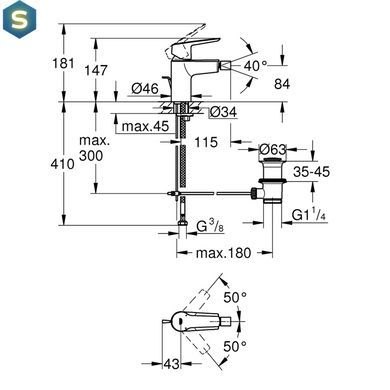 Змішувач для біде Grohe QuickFix Start 325602432, Черный матовый