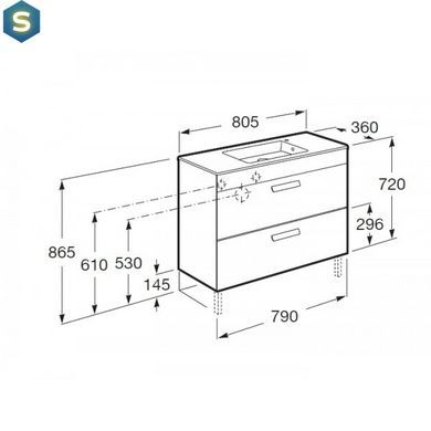 Тумба c умывальником Roca Debba 80 см белая A855907806