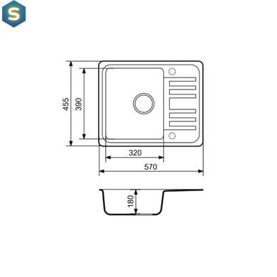 Кухонная мойка Adamant Small 570x455x180 terra 439223, Терра