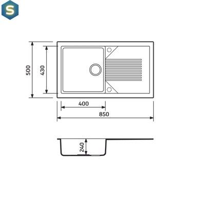 Кухонная мойка Adamant Novak 850x500x240 Sand сахара 553223, Sand