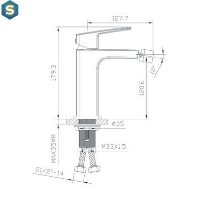 Смеситель для биде Imprese Grafiky ZMK061901070, Хром