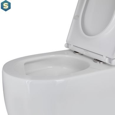 Унітаз підвісний Qtap Taurus безободковий з сидінням Soft-close QT2433084EUQW, Білий