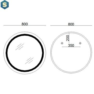 Дзеркало Lidz Aria R800 з LED-підсвічуванням Touch, з антизапотіванням, з диммером яскравості LD78LR800
