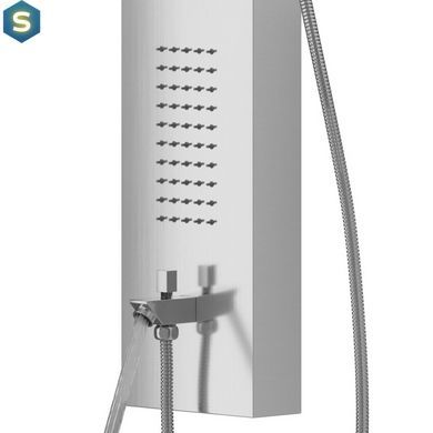 Душова панель Corsan Samsara inox LED з виливом та термостатом S003TSLLEDW, Нержавіюча сталь