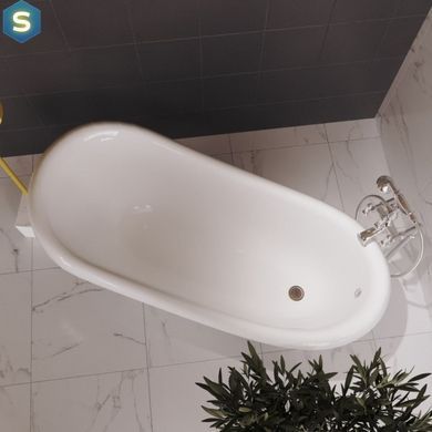 Ванна отдельностоящая матовая Amidicon Symphony 167x78 белая из литого камня серебряные ножки SYMFONIYA_167_s_MAT, Белый
