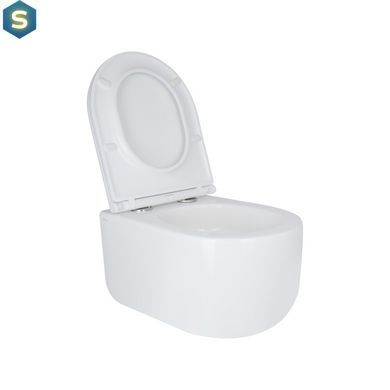 Унітаз підвісний Qtap Taurus безободковий з сидінням Soft-close QT2433084EUQW, Білий