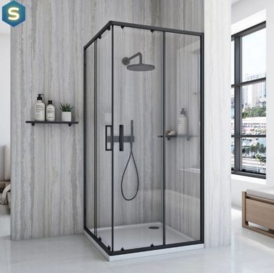 Душова кабіна Rea City 80x80 black REA-K6448, Черный матовый, Універсальна, чорний матовий