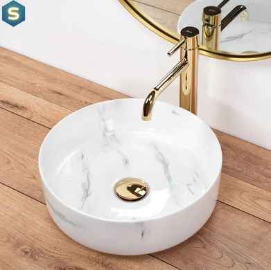 Умивальник Rea Sami nature marble накладний мармур REA-U6606, Мармур