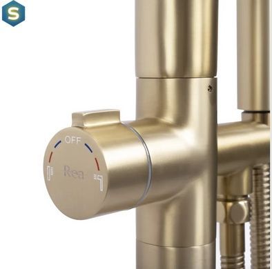 Смеситель для ванны Rea Clark brushed gold напольный REA-B5303, Золотой