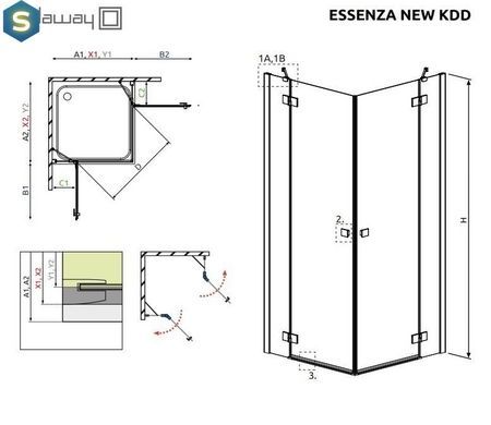 Душевая кабина Radaway Essenza New KDD 80Lx90Rx200 385061-01-01L+385060-01-01R
