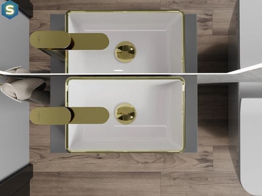 Умивальник Mexen Nadia 36 white gold Edge накладний MEX-21613605, Золотий
