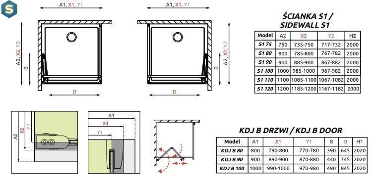 Душевая кабина Radaway Essenza New KDJ B 80Lx120x202 385081-01-01L+384054-01-01