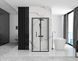 Душевая кабина Rea Rapid Fold 100x80 black пристенная REA-KPL-09916, Черный матовый, Универсальная, прозрачный, черный матовый