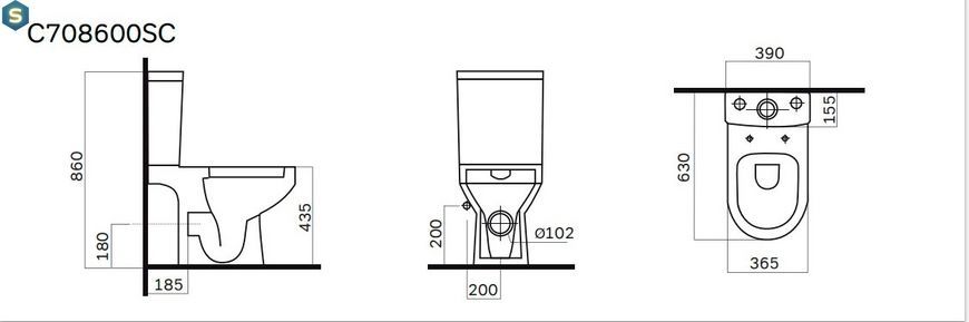 Унітаз-компакт AM.PM Spirit FlashClean C708600SC, Білий
