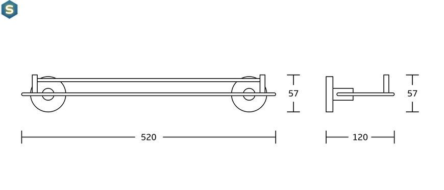 Полиця скляна VBI Venus nickel VBI-040009NI, Зелений матовий