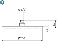 Верхний душ GRB Hydro Black 05020022, Черный/золото