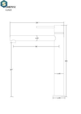 Смеситель для умывальника Corsan Lugo black mat высокий CMB7512BL, Черный матовый