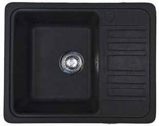Кухонная мойка Adamant Small 570x455x180 чёрный металлик 440223, Черный/золото