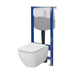 Инсталляция Cersanit Aqua 50 QF пневматическая + Подвесной унитаз Virgo CleanOn с сиденьем Soft Close S701-806