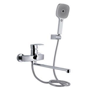 Смеситель для ванны Qtap Swan Eco с длинным поворотным изливом (c душевым гарнитуром) QTSWA2601CRM45533 Chrome, Хром