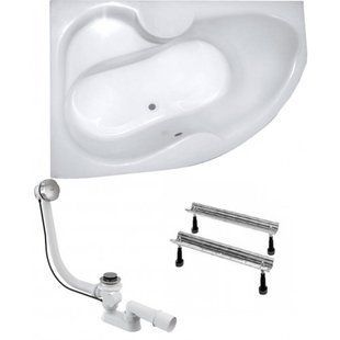 Ванна акриловая Koller Pool Montana 150 L + сифон + ножки MONTANA150X105L+WBW0001+B70CМMA-57, Белый