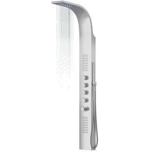 Душевая панель Corsan Samsara inox LED с термостатом S003TSLLED, Нержавеющая сталь