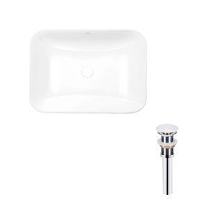 Умывальник Qtap Scorpio врезной прямоугольный 610х380х150 мм White + донный клапан PU02, Белый