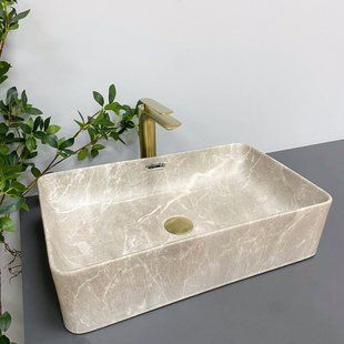 Умивальник (раковина) VBI ARABBA M BEIGE STONE MATT накладний, Бежевий