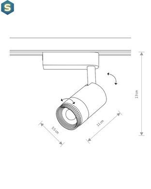 Трековый светильник Nowodvorski 7623 Profile zoom LED 1x9W 3000K 550Lm IP20 Wh