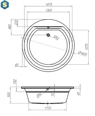 Ванна акрилова Kolpa San Vivo 160x160 771463