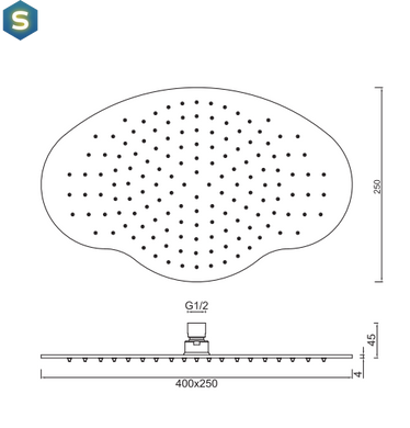 Верхній душ Ponsi Ergo Showerhead BNSOFXSF02, Хром