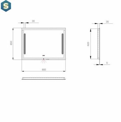 Дзеркало Sanwerk Лава "Стелла" 90x65 ZL0000141