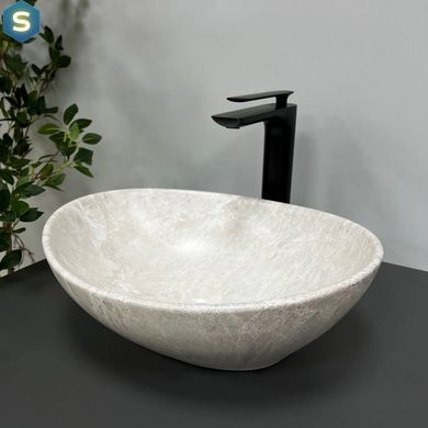 Умивальник (раковина) VBI PARMA LIGHT STONE MATT накладний, Каппучино