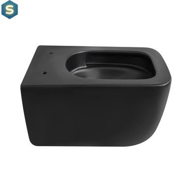 Унитаз подвесной Qtap Gemini безободковый с сиденьем Soft-close QT2533076EUQMB, Черный матовый