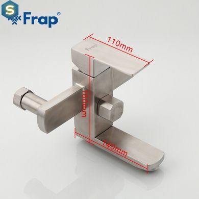 Душевая система Frap F2421, поворотный излив - переключатель на лейку, 1 режим, нержавеющая сталь, Нержавеющая сталь